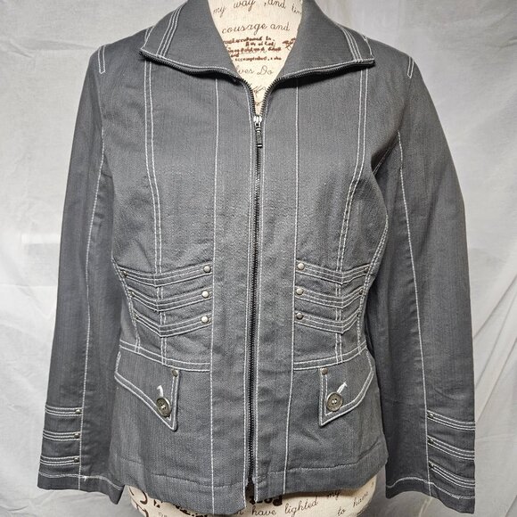 Jean jacket - grey stretch - Picture 1 of 7